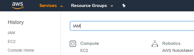 AWS - Management Console - Find IAM